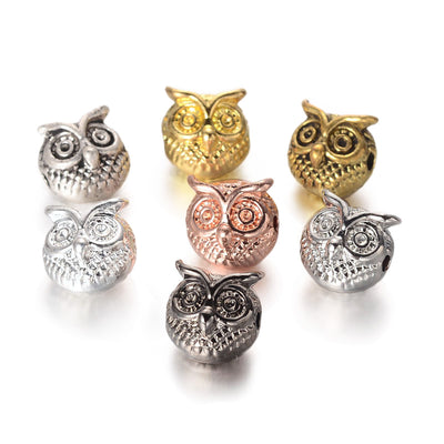 Mixed Tibetan Owl Spacer Beads, Mixed Color. Owl Spacers for DIY Jewelry Making Projects. High Quality, Classy, Non-Tarnish Focal Beads for Bracelet & Necklace Designs.