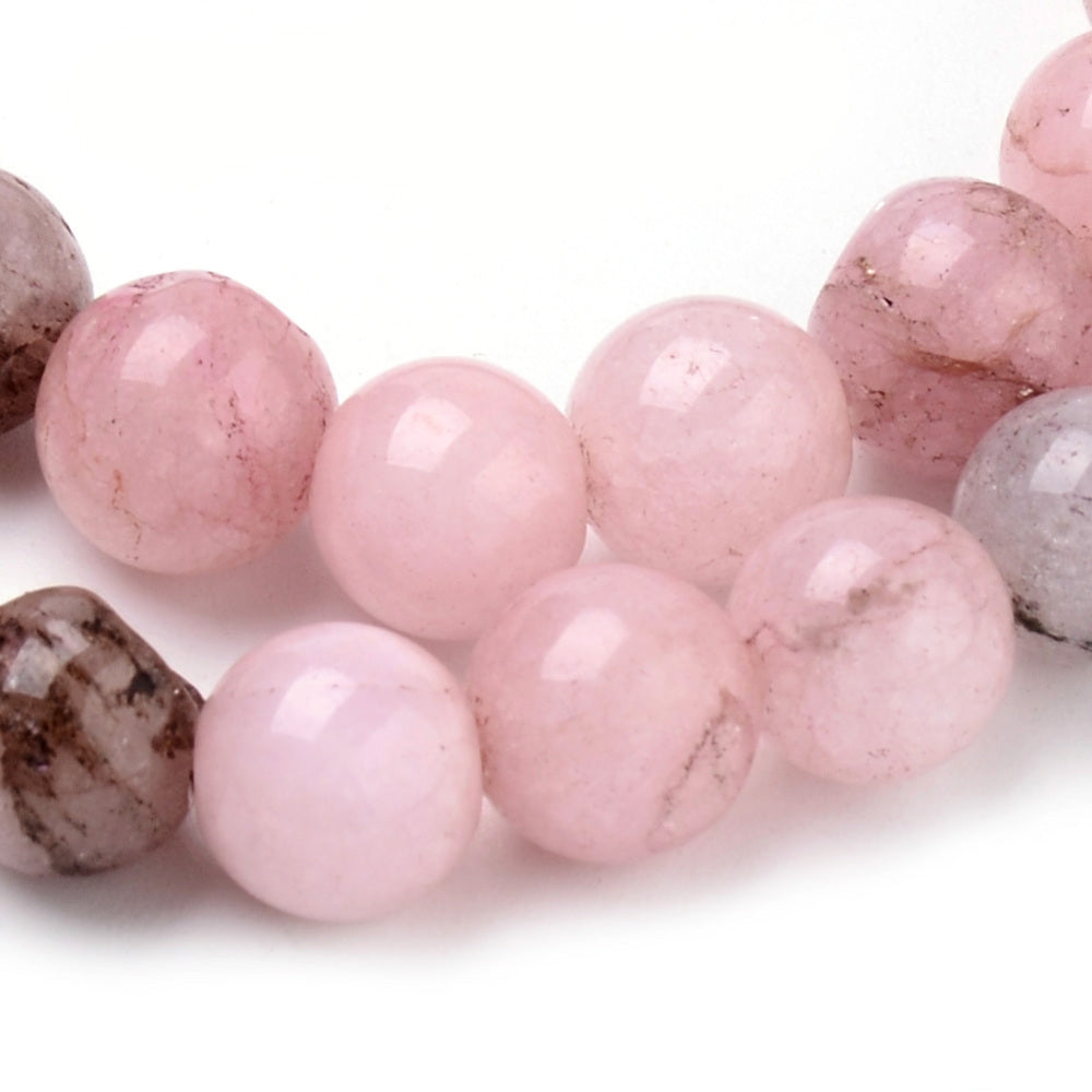 Natural Cherry Blossom Jasper Bead Strands, Round, Pink Color. Semi-precious Gemstone Cherry Blossom Jasper Beads for DIY Jewelry Making.  High Quality Beads. Size: 10mm in diameter, hole: 1.2mm, approx. 36pcs/strand, 15.5 inches long.