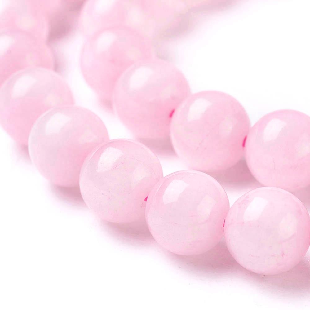 Natural Rose Quartz Beads, Round. Pink Quartz Beads. Semi-precious Gemstone Beads for DIY Jewelry Making. Soft Pink, Rose Quartz Beads for Making Jewelry.  Size: 14mm Diameter, Hole: 1mm; approx. 27-28pcs/strand, 15" inches long.