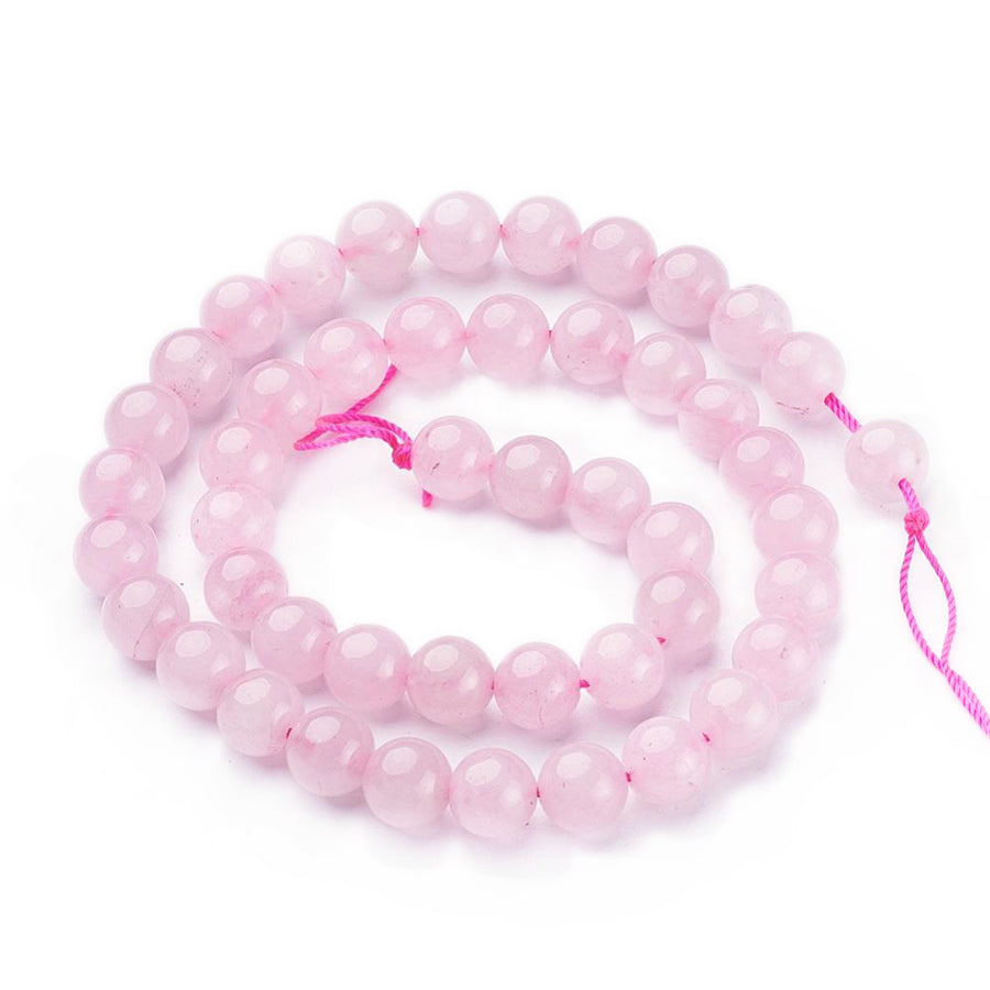 Natural Rose Quartz Beads Strands, Round. Pink Quartz Beads. Semi-precious Gemstone Beads for DIY Jewelry Making. Soft Pink, Rose Quartz Beads. Pink Quartz Crystal Beads. Size: 6mm in diameter, Hole: 0.8mm; approx. 65pcs/strand, 15" inches long.