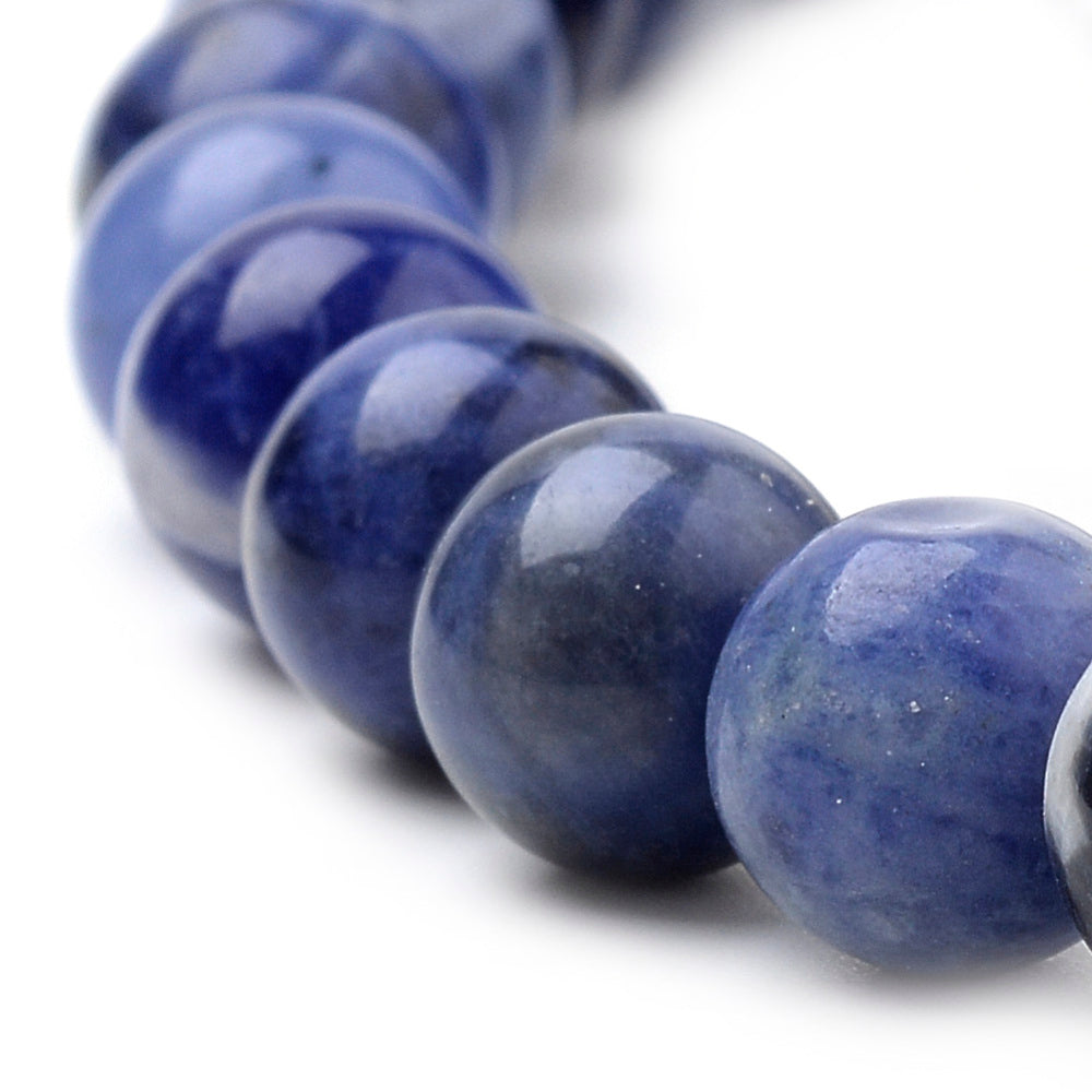 Natural South Africa Sodalite Beads Strands, Round. South African Sodalite gemstone Beads for DIY Jewelry Making. Semi-precious Blue and White Sodalite Stone Beads. Size: 8mm in diameter, hole: 1mm; approx. 46pcs/strand, 15.7" inches.