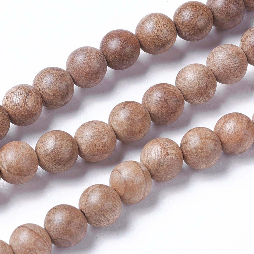 Natural Wood Beads Strands, Round, BurlyWood Wooden Bead Strands for DIY Jewelry Making. Premium Quality Wood Beads.   Size: 6mm in diameter, hole: 1mm; approx. 63pcs/strand, 14.9" inches.