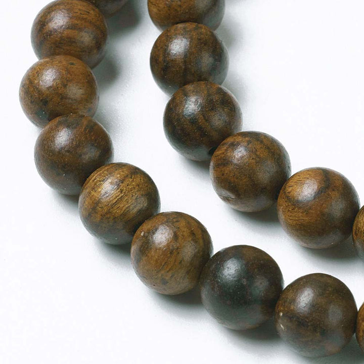 Wood Beads, Coconut Brown, 10mm, 38pcs/strand, 14.9inches