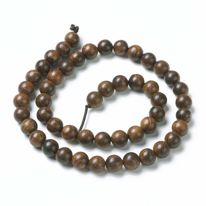 Natural Wood Beads, Round, Coconut Brown Wooden Bead Strands for DIY Jewelry Making. Premium Quality Wooden Beads.  Size: about 10mm in diameter, hole: 1mm; approx. 38pcs/strand, 14.9" inches