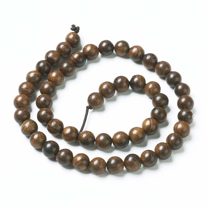 Natural Wood Beads, Round, Coconut Brown Wooden Bead Strands for DIY Jewelry Making. Premium Quality Wood Beads Size: about 6mm in diameter, hole: 1mm; approx. 63pcs/strand, 14.9" inches