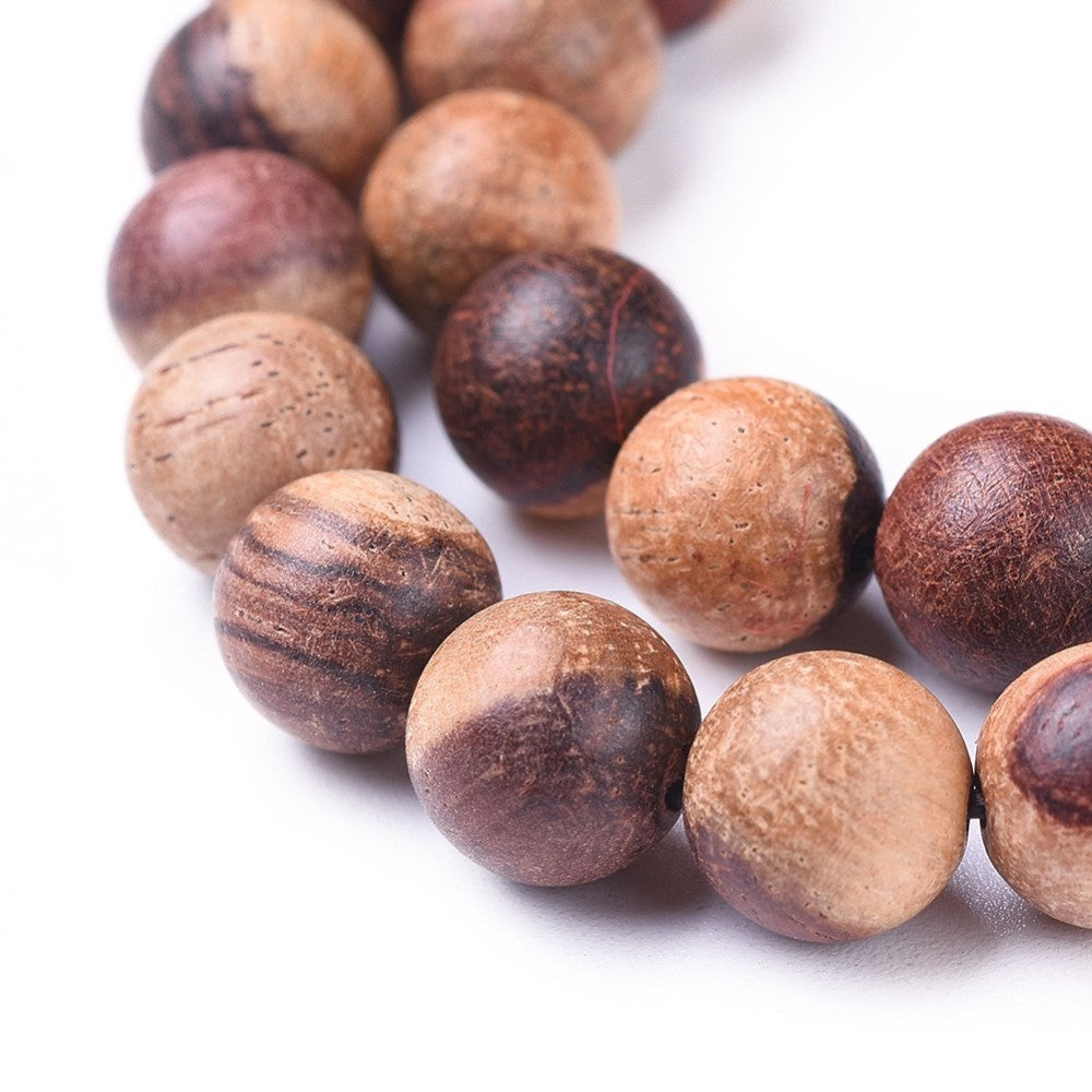 Natural Wood Beads Strands, Round, Saddle Brown Wooden Bead Strands for DIY Jewelry Making. Premium Quality Wood Beads. Great for Bracelets & Necklaces.  Size: 6mm in Diameter, Hole: 1mm; approx. 64pcs/strand, 15.5'' inches long.