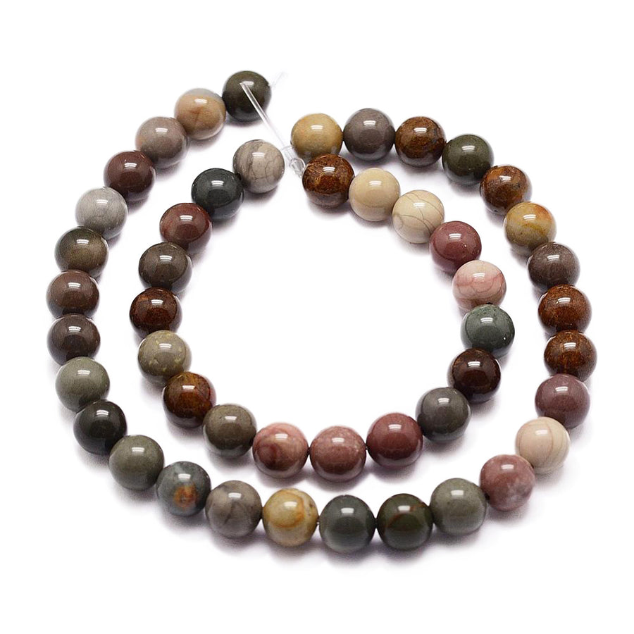 Gorgeous New Ocean Jasper Beads, Round, Turquoise Blue and Brown Color. Semi-Precious Gemstone Beads for DIY Jewelry Making. Great for Mala Bracelets.  Size: 6mm Diameter, Hole: 1mm; approx. 61pcs/strand, 15" Inches Long. bead lot.