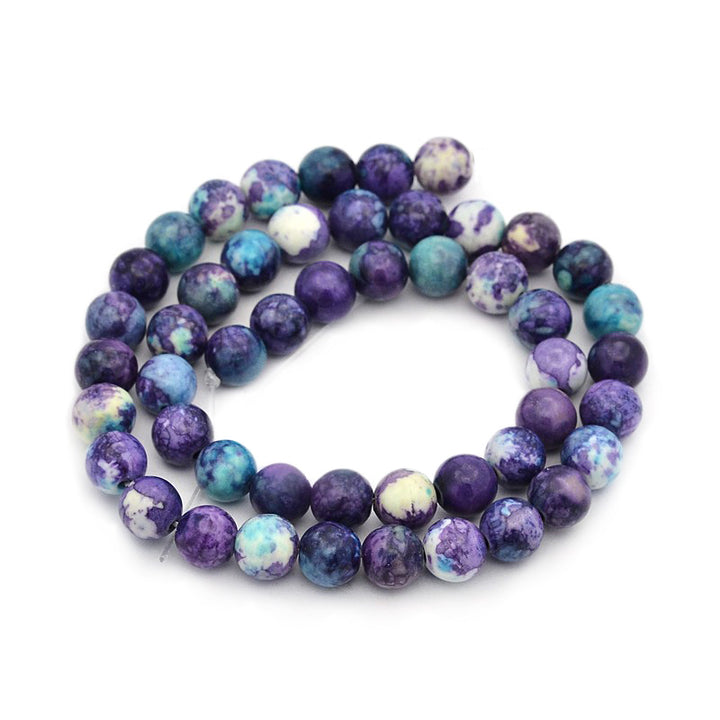 Ocean White Jade Beads, Semi-Precious Stone, Blue Violet, 6mm, 60pcs/strand