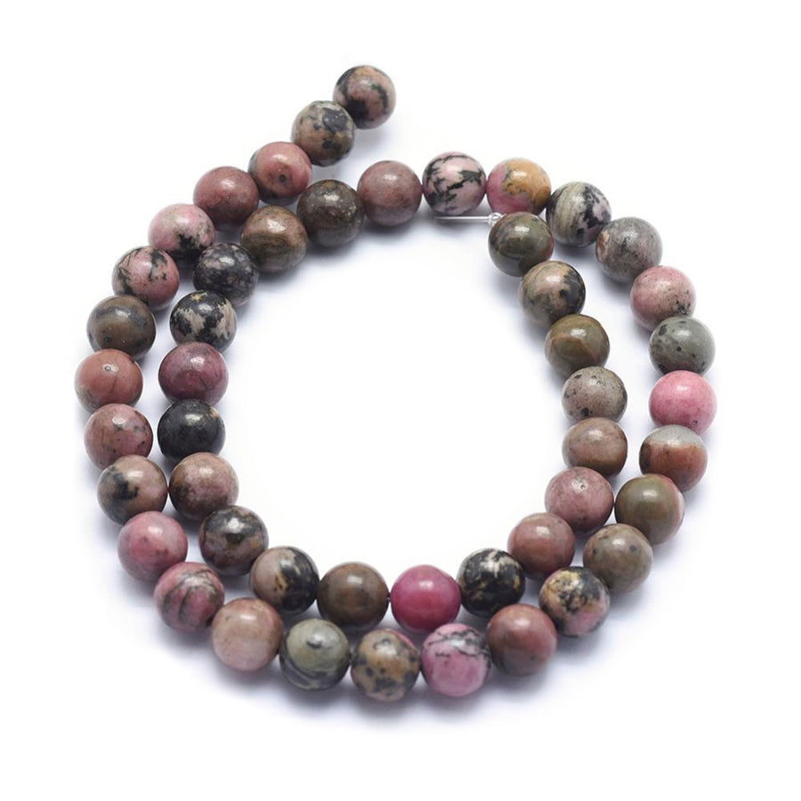 Rhodonite Beads, Semi-Precious Gemstone Beads for DIY Jewelry Making. Affordable Natural Stone Beads. Pink and Black Colored Rhodonite Beads. Stone of Love Beads for Mala Bracelets