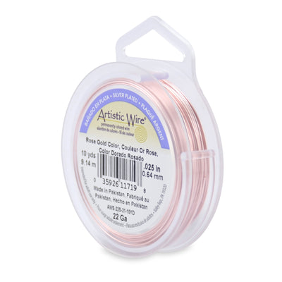 Tarnish Resistant Rose Gold. Silver Plated Copper Craft Wire for DIY Jewelry Making and Wire Wrapping Projects.  Size: 22 Gauge (0.64mm) Silver Plated Copper Craft Wire, 10 yd/9.1m Length.  Color: Tarnish Resistant Rose Gold   Material: Silver Plated Copper Wire, Rose Gold Color. Tarnish Resistant.  Brand: Artistic Wire