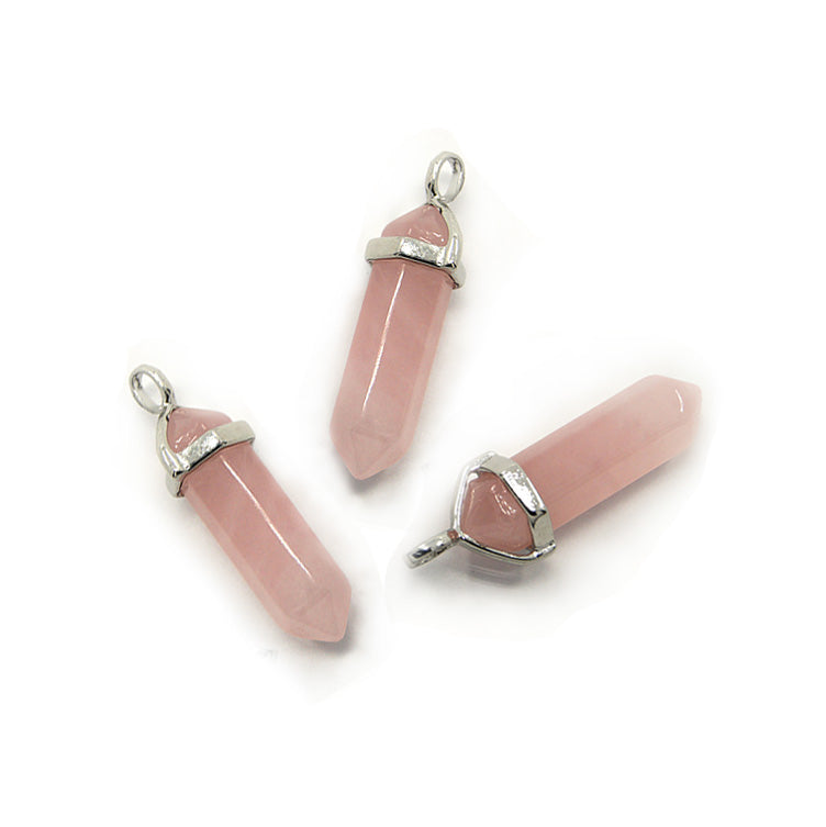 Rose Quartz Pendant, Semi-Precious Gemstone, 38x12mm, 1pcs/package