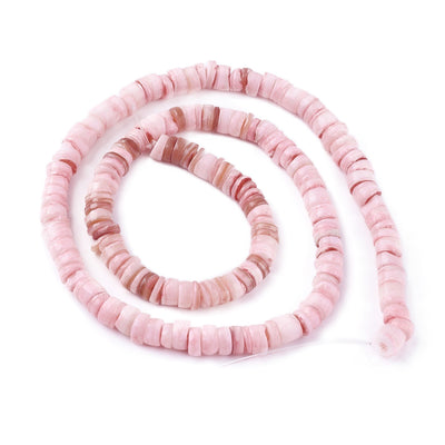 Shell Beads, Chips, Shell Nuggets, Pink Color. Freshwater Shell Nugget Beads for Jewelry Making. Affordable High Quality Beads for Jewelry Making.  Size: 4.9-6mm Width, Hole: 1.2mm; approx. 15" inches long.  Material: The Beads are Natural Shell Beads, dyed pink color. 