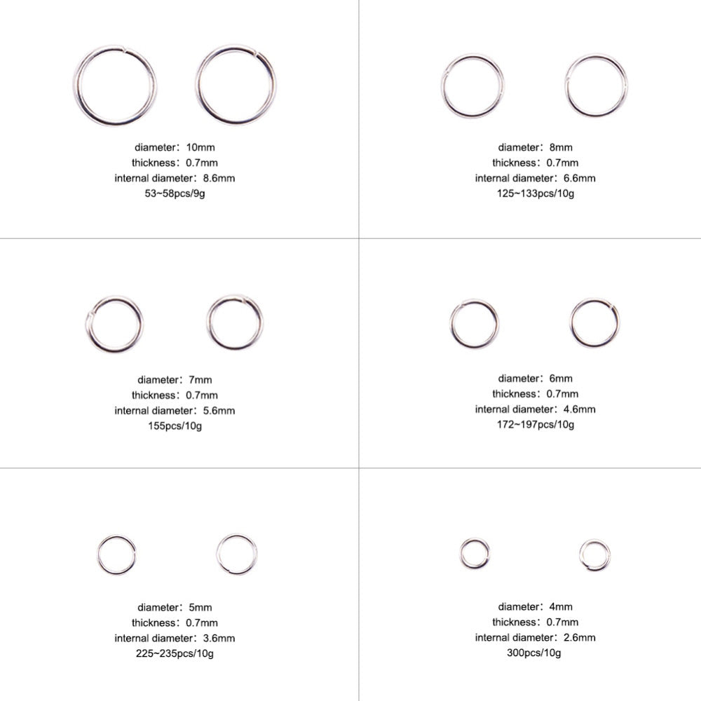 DIY Jewelry Making Kit. Silver Jump Rings, Multi Size Jewelry Making Set. 