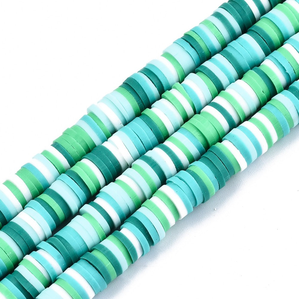 Polymer Clay Disc Beads, Heishi Spacers, Spring Green Color, 6mm, 315pcs/strand