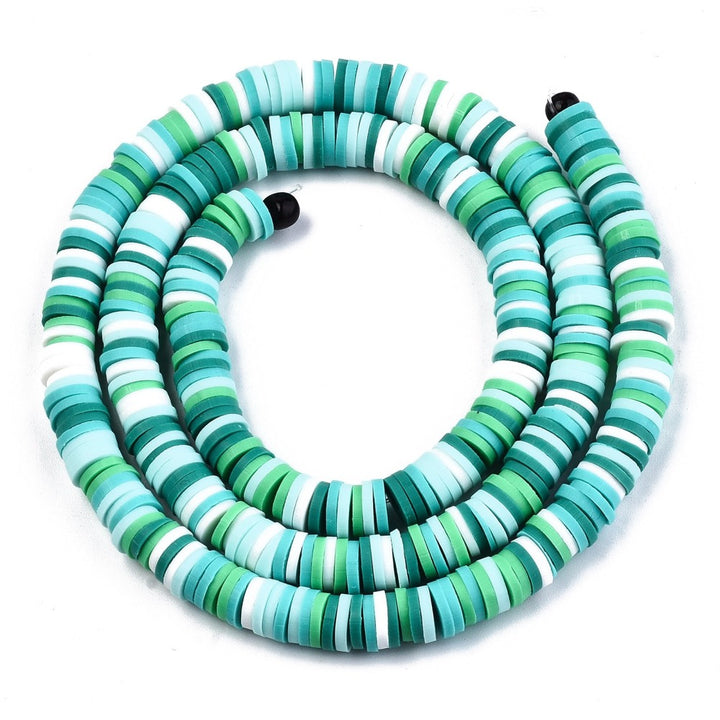 Polymer Clay Disc Beads, Heishi Spacers, Spring Green Color, 6mm, 315pcs/strand