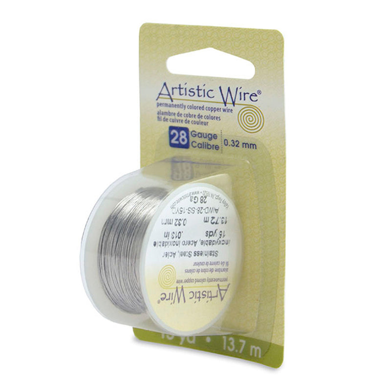Artistic Wire, Stainless Steel Craft Wire, 28 Gauge, 15yd/ 13.7m Bead Lot