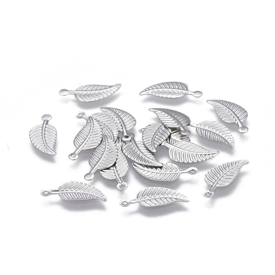 304 Stainless Steel Leaf Charm Beads, Silver Colored Charms for DIY Jewelry Making. Charms for Bracelet and Necklace Making. 304 Stainless Steel Charms. Silver Color Leaf Charm. Shinny Finish.