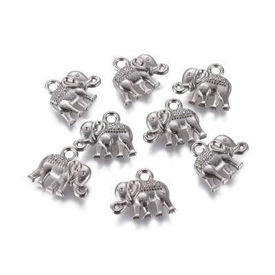 Tibetan Elephant Charm Beads, Antique Gunmetal Colored Vintage Elephant Charms for DIY Jewelry Making. Charms for Bracelet and Necklace Making. These Charms are Suitable for Necklaces, Earrings, Anklets, Bracelets, and other Creative Projects.  Great Addition to Your Bead Collection.