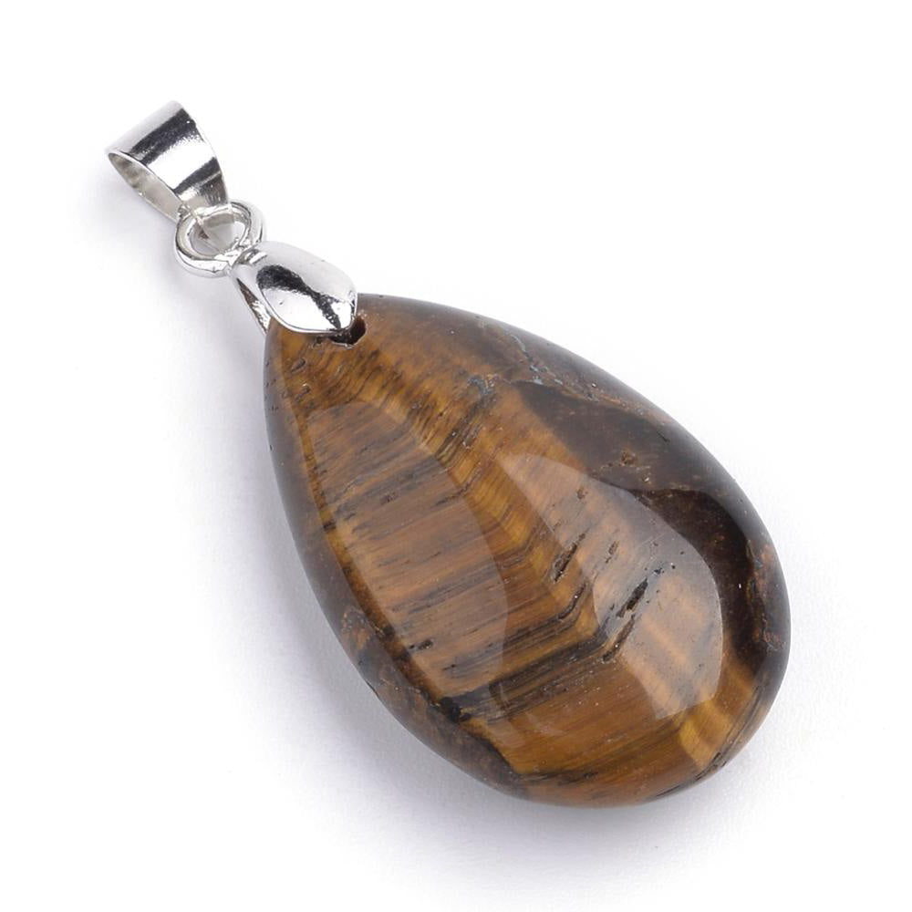 Gorgeous Natural Tiger Eye Teardrop Pendants, Multi-Color. Semi-precious Gemstone Tiger Eye Pendant for DIY Jewelry Making. Gorgeous Centre piece for Necklaces.   Size: 24mm Length, 14mm Wide, 8mm Thick, Hole: 4x5mm, 1pcs/package.   Material: Genuine Natural Tiger Eye Stone Pendant, Platinum Toned Brass Findings. High Quality, Teardrop Shaped Stone Pendants. Shinny, Polished Finish. 