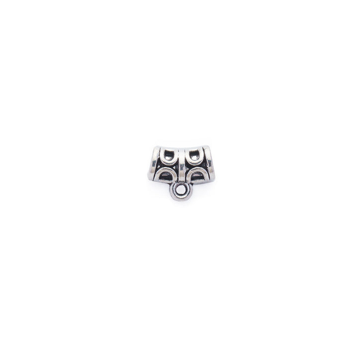 Tibetan Bail Tube Beads, Antique Silver Colored Tube Bails for Jewelry Making  Size: approx. 6mm Diameter, 8mm Length Hole: 4.5mm, Quantity: 6pcs/bag