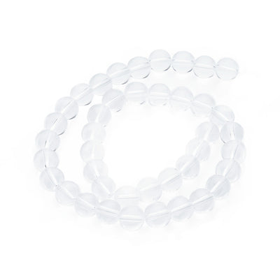 Clear Quartz Imitation, Austrian Crystal Glass Bead Strands, Round, Grade AA, Clear Color. Gorgeous, Premium Quality Clear Glass Beads for DIY Jewelry Making.   Size: 10mm Diameter, Hole: 1mm; approx. 40pcs/strand, 15" inches long. www.beadlot.com