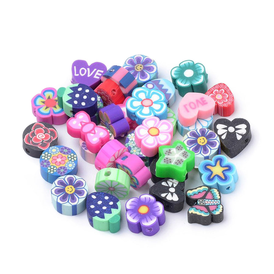 Handmade Polymer Clay Beads, Mixed Shape, Mixed Color. Colorful Polymer Clay Spacer Beads for DIY Jewelry Making. Great Addition to any Bracelet Design. Handmade, High Quality Polymer Clay, Multi-Color & Multi Shape Lightweight Beads. Smooth Finish