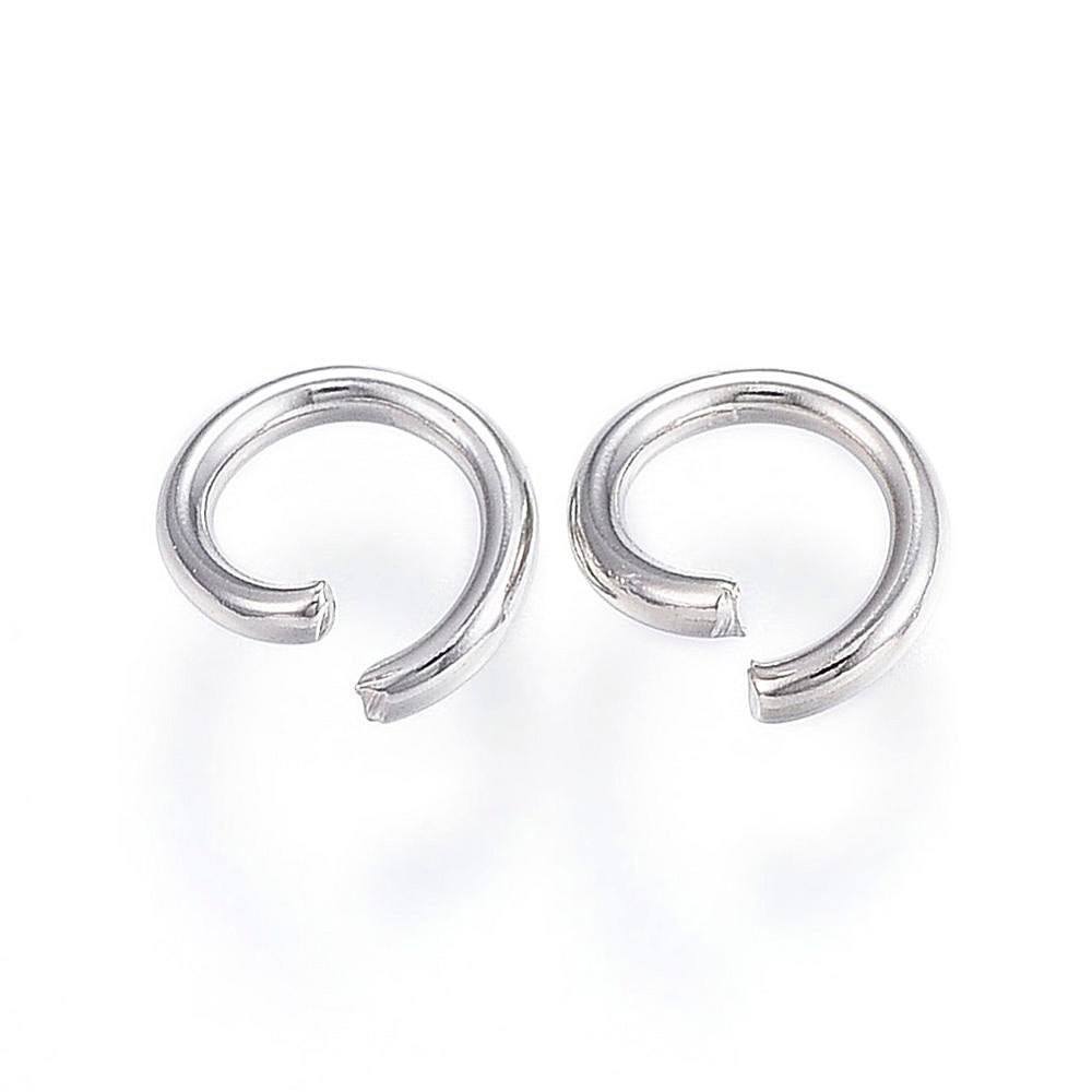 304 Stainless Steel Jump Rings, Open Jump Rings, Stainless Steel Color, 18 Gauge, 6x1mm, Inner Diameter: 4mm.  Material :304 Stainless Steel Open Jump Rings, 18 Gauge.  Size: 6mm, approx. 100 pcs/package